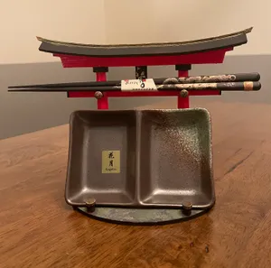Torii Gate Chop Sick and Sauce Dish Display