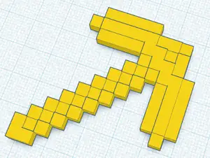 Minecraft Pickaxe (With pixelated texture)