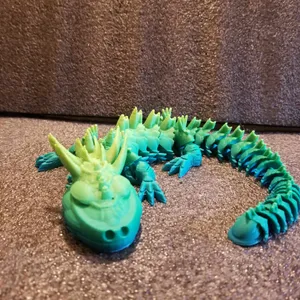 Shakaworld3D Horned flat head Spine Dragon