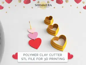 VALENTINE TRIPLE HEARTS EARRING CLAY CUTTER