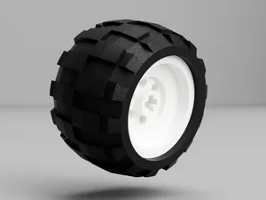 Lego tire (6579) and wheel (6580a)