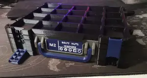Gridfinity Storage Box with FlipOver-Hinge (turn the lid around and save space)