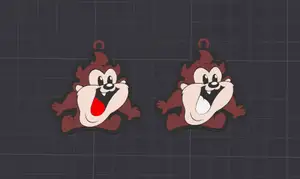 cartoon characters-Tazmainian devil multicolor keychain / necklace pendant