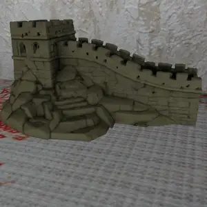 Wargame Battlement wall segment for Fighting NOsupport FDM Ready Terrain TTRPG