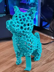 Voronoi Low Poly Dog - Prosthetic Leg