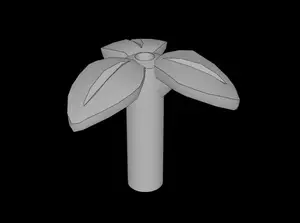 Lego Compatible (37695.dat) Plant Stem with 3 Leaves with Bar and Pin Holes