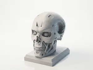 Terminator Skull Cyborg Sculpture 3D Printable