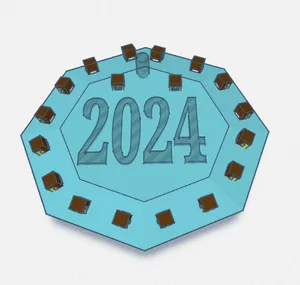 Year sign 2024 to hang up Minecraft edition