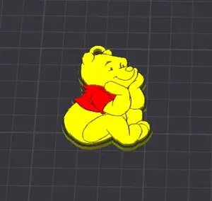 cartoon character , winnie the poo keychain / necklace charm