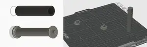 Spool holder / cap and lid for locking rod with bearinggs in place. Rod with TPU cover.
