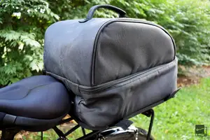 Cooler Bag magnetic holder on a bike rack