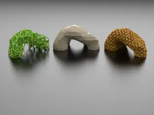 Aquarium Cave Collection: Low Poly, Volumetric Voronoi, Lattice Gyroid