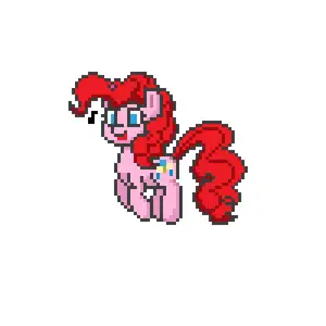 PonyTown My Little Pony Pinkie Pie Pixelart 3D picture (no MMU)