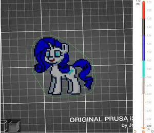 PonyTown My Little Pony Rarity Pixelart 3D picture (no MMU)