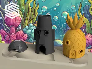 Ultimate Spongebob Fish Tank / Bath tub Decoration Set (Swim through!)