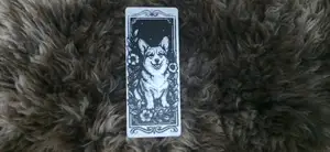 Happy Corgi Dog Floral Portrait Bookmark