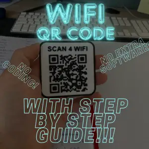 Magnetic WiFi QR Code Card with step by step guide! No Coding, or extra Software needed