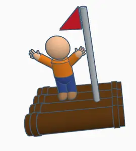 Simple Man on Raft