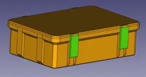 Parametric rugged box with removable clasp on lid 100% 3D printed (freecad)