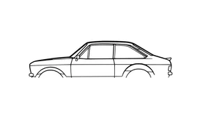 Ford Escort MkII Silhouette Wall Art