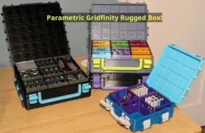 Gridfinity Rugged Storage Box, Parametric and Customizable