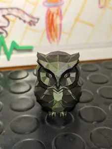 Cute Low Poly Owl Keychain