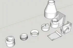 40mm Compact Blast Gate for a dust extraction shop vac system (version 2)