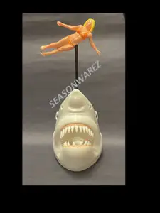 Jaws Movie Poster Figure/Pen Holder - Shark & Swimmer Girl