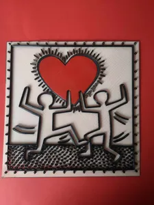 "Untitled" (1982), Keith Haring ( Valentine's Day card or to frame ) NO MMU