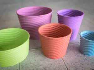 Flower Pot with Spiral Pattern in Various Sizes