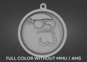 Fortnite Peter Griffin medallion keychain / Pendant - small