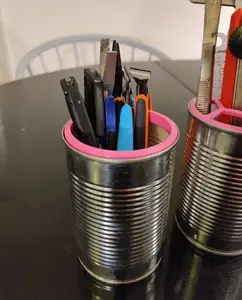 Tin can pen and tool organizer