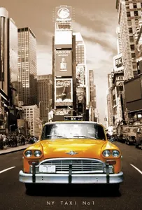 NY taxi - filament painting