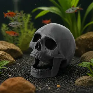 Open Jaw Skull Aquarium Decor