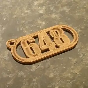 Keychain Number Fob (Oval - 0-9999)