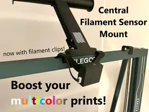 Boost your multicolor prints! Central filament sensor mount with filament clips for single / double spool configuration for Elegoo Neptune 3 / 4 Pro Plus Max