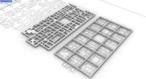 free berlin university 3d model at 1:1000 scale