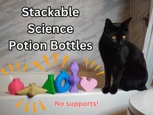 Surprisingly Stackable Set of 6 Support-Free "Potion" Bottles for Physics and Math Exploration