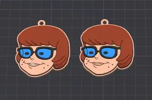 cartoon character velma (scooby doo) keychain / necklace charm (free for commercial use)