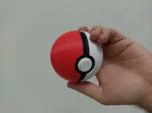 Pokeball with hinge (V1.6), functional button and insert for GBA, DS and 3DS cartridges