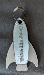 Take Me Away Rocket Keychain/Bag Tag