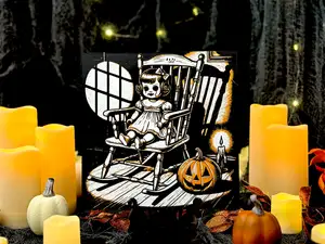 “Rocking Alone in the Moonlight” – Vintage Creepy Doll Haunted Doll Hueforge Panel
