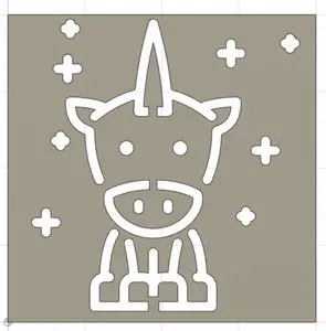 Stencil draw mermaid unicorn tractor kids 10cm