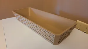Wicker Basket 16" x 6". Smooth interior for art supplies.