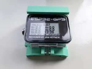 Holder for GO-Pro Hero 8 case with DIY ESP32-GPS