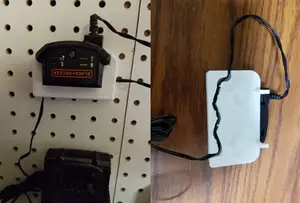 Black & Decker MAX 20V Battery Charger Holder (with 1" pegboard mounting option) - with STEP file