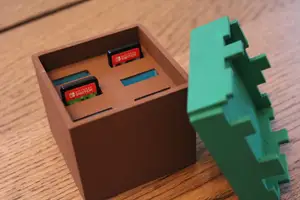 Minecraft grass block Nintendo game card holder