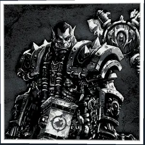 WoW Thrall 200x200mm HueForge - with and without border - World of Warcraft