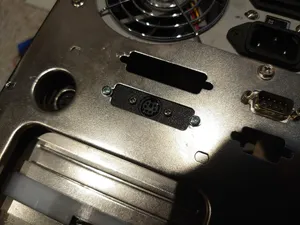 PS/2 panel-mount socket to DB25 adaptor plate