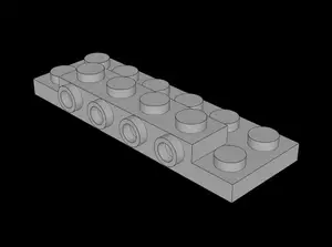 Lego Compatible (87609.dat) Plate 2 x 6 x 0.667 with Four Studs On Side and Four Raised